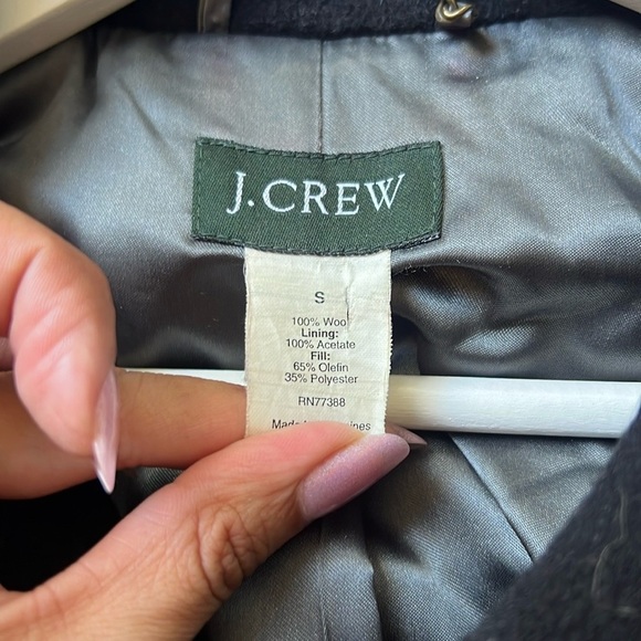 JCrew Double Breasted Wool Black Coat - Picture 4 of 5